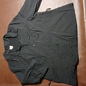 Fashion Bug Black & White Polks Dot Button Down Blouse Plus Size 26/28